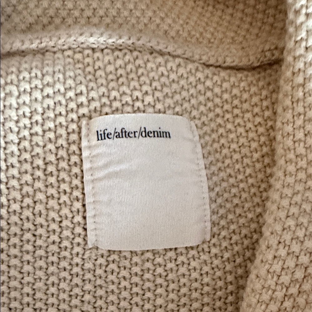 Life After Denim Men’s Beige Cowl Neck Sweater View 2
